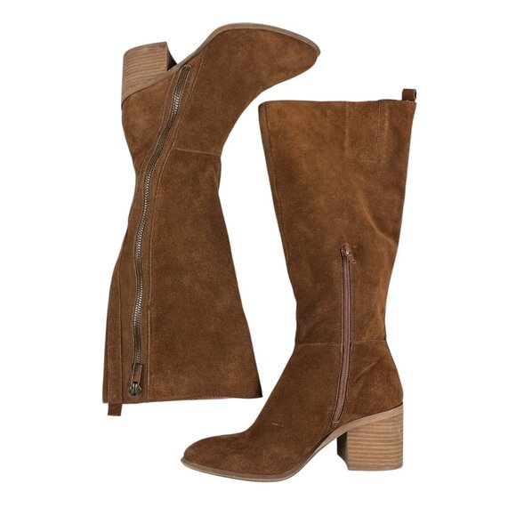 Carlos by Carlos Santana Ashbury Suede Leather Knee-High Brown Boots Size 8 M - Picture 1 of 16